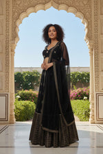 Black Color Georgette Party Wear Lehenga Choli