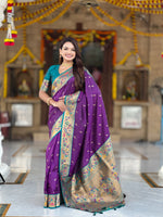 Woven Design Silk Blend Paithani Saree