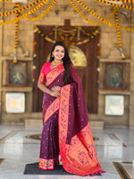 Woven Design Silk Blend Paithani Saree