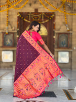 Woven Design Silk Blend Paithani Saree