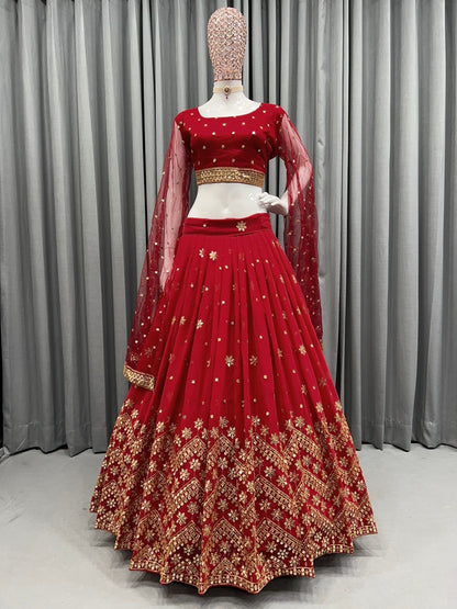 Buy Red Color Most Trending Designer Lehenga Choli At Best Price