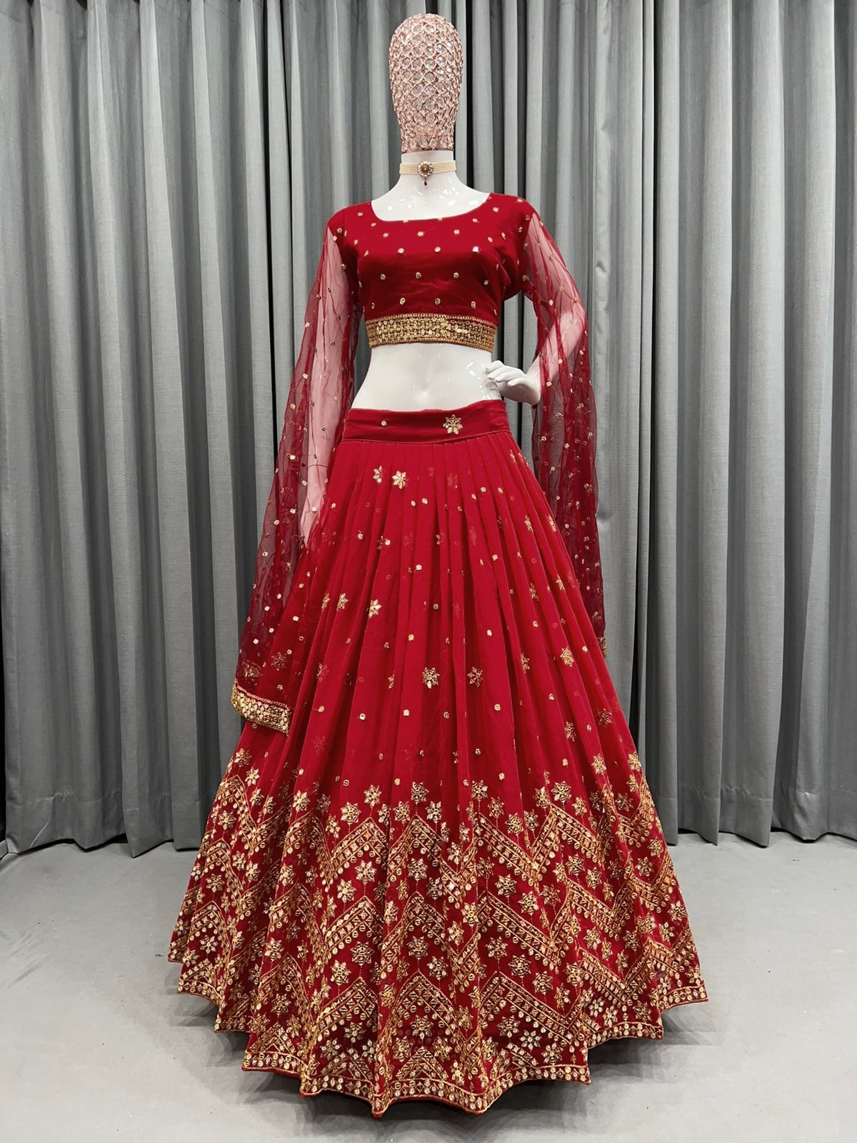 Buy Red Color Most Trending Designer Lehenga Choli At Best Price - Joshindia