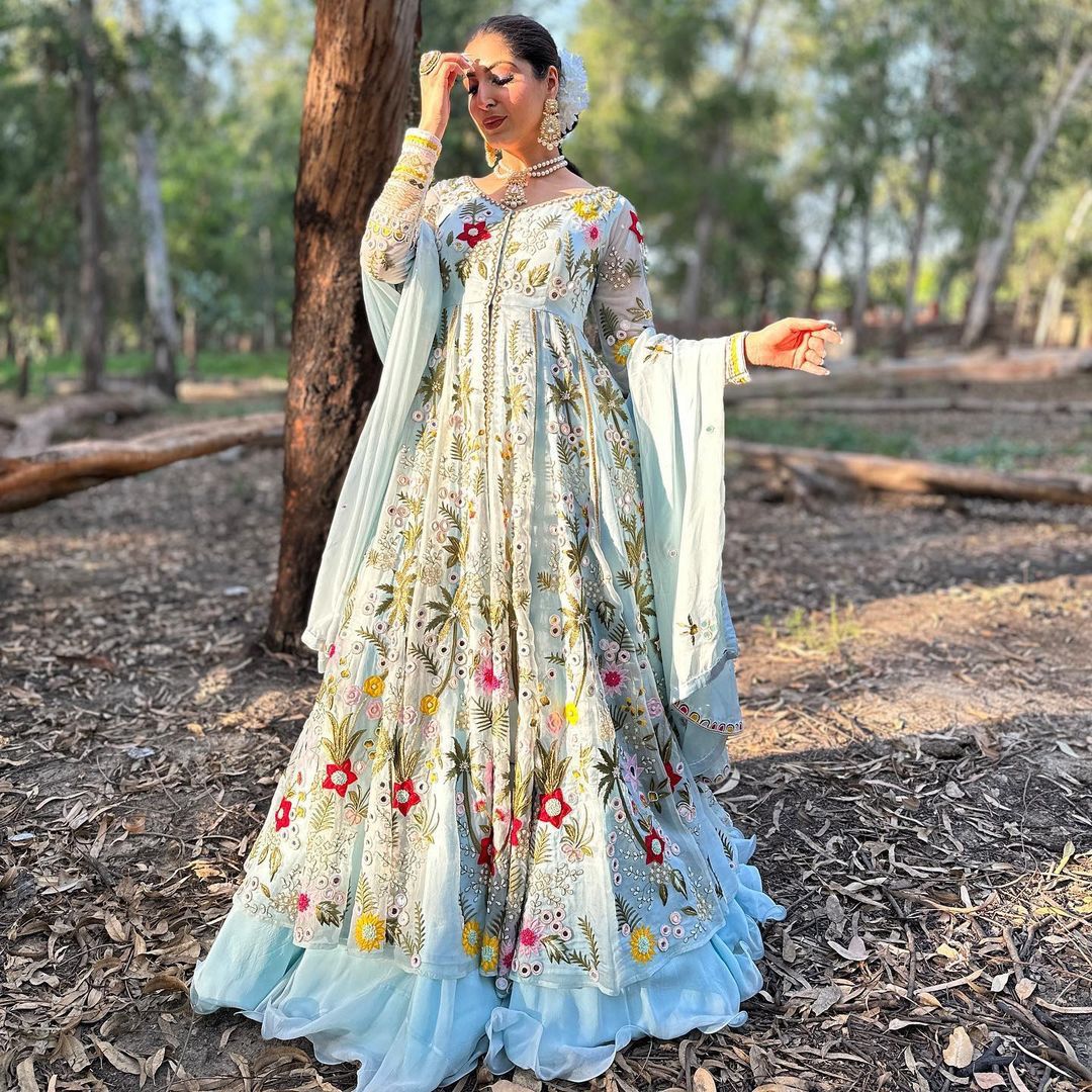 Premium Sky Blue Color Designer Gown at Affordable Rate - Joshindia