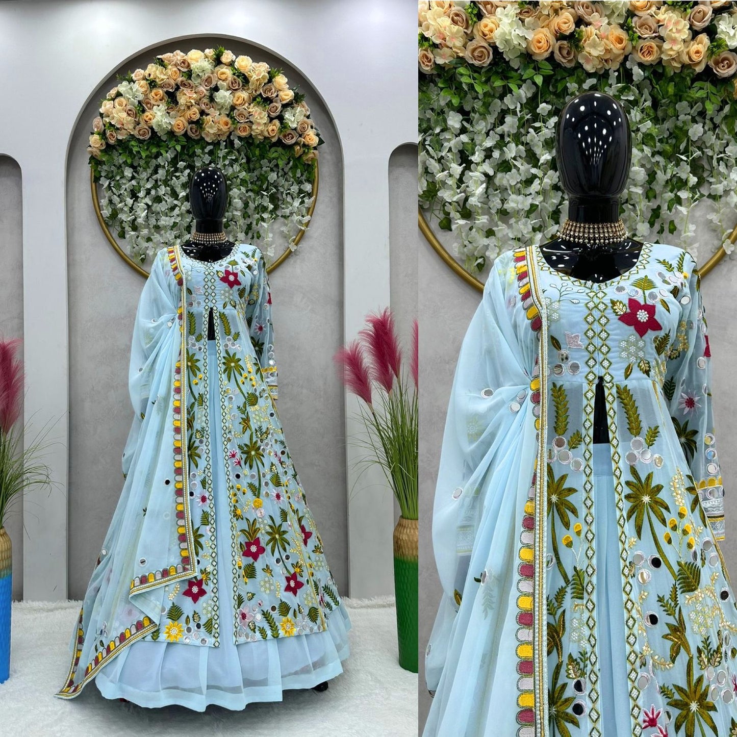 Premium Sky Blue Color Designer Gown at Affordable Rate