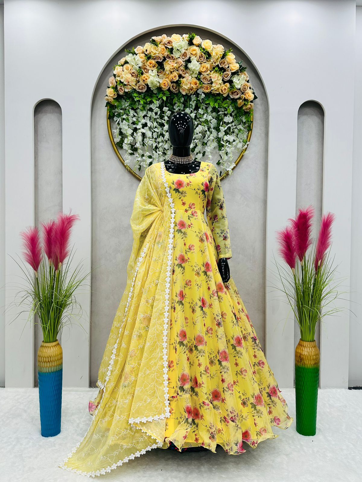 Amazing Yellow Color Anarkali Kurta Set Buy Online - Joshindia