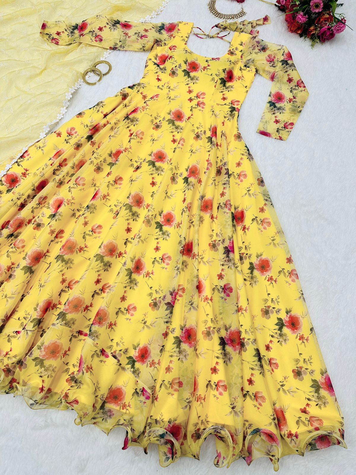 Amazing Yellow Color Anarkali Kurta Set Buy Online - Joshindia
