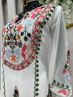 white color designer fancy kurta set - Joshindia