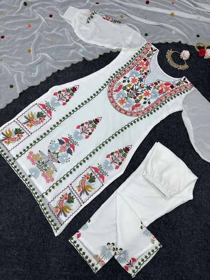 white color designer fancy kurta set