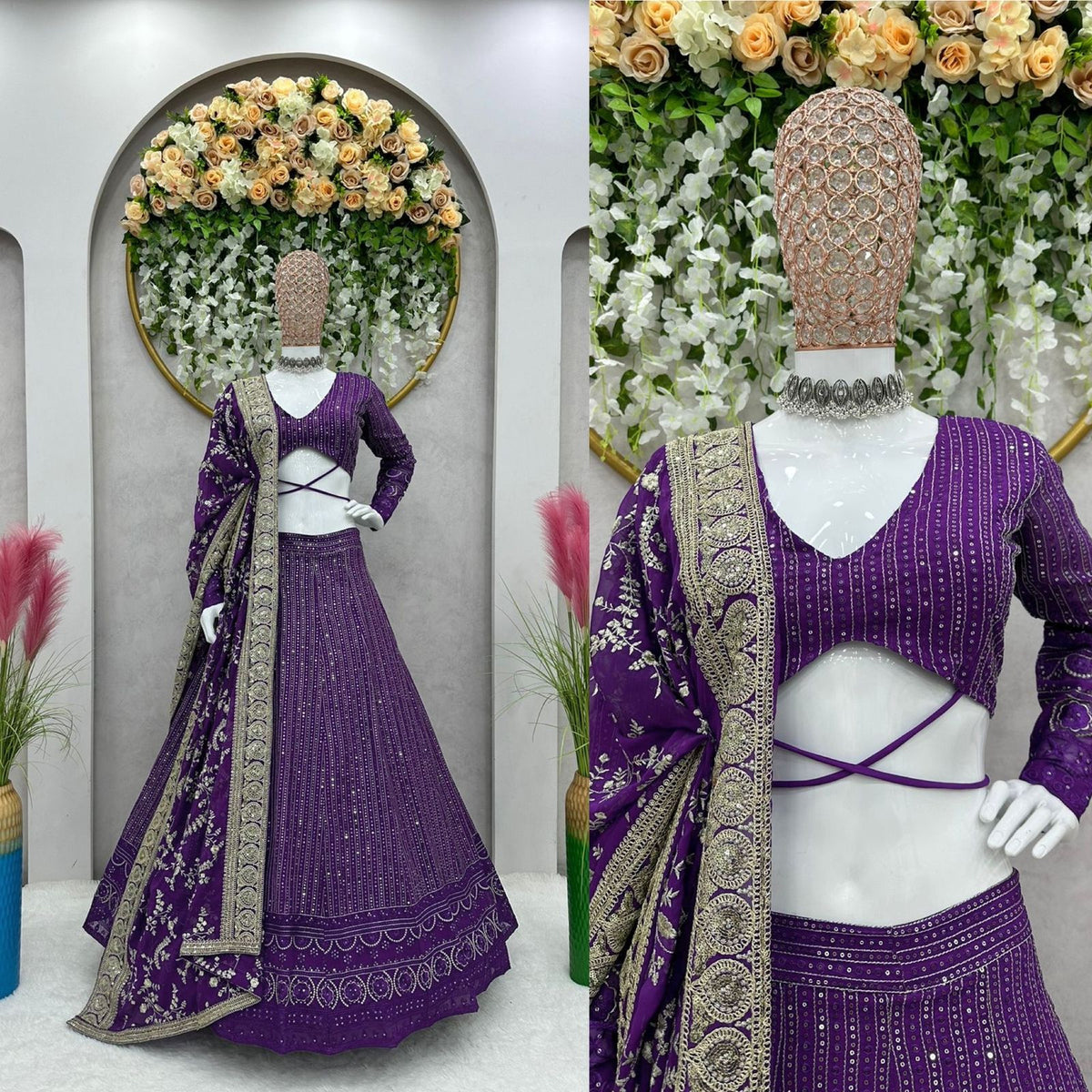 Lilac Color Latest Designer Lehenga Choli For Great Looks - Joshindia