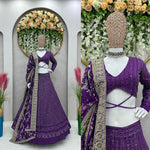 Lilac Color Latest Designer Lehenga Choli For Great Looks - Joshindia