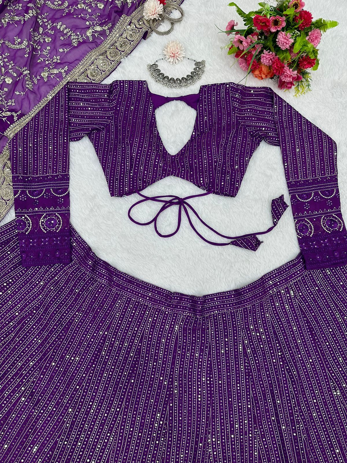 Lilac Color Latest Designer Lehenga Choli For Great Looks - Joshindia