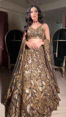 Buy Trendy Gold Lehenga Choli Online in India - Joshindia