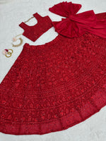 Buy Most Beautiful Red Color Trending Designer Lehenga Choli For Wedding - Joshindia