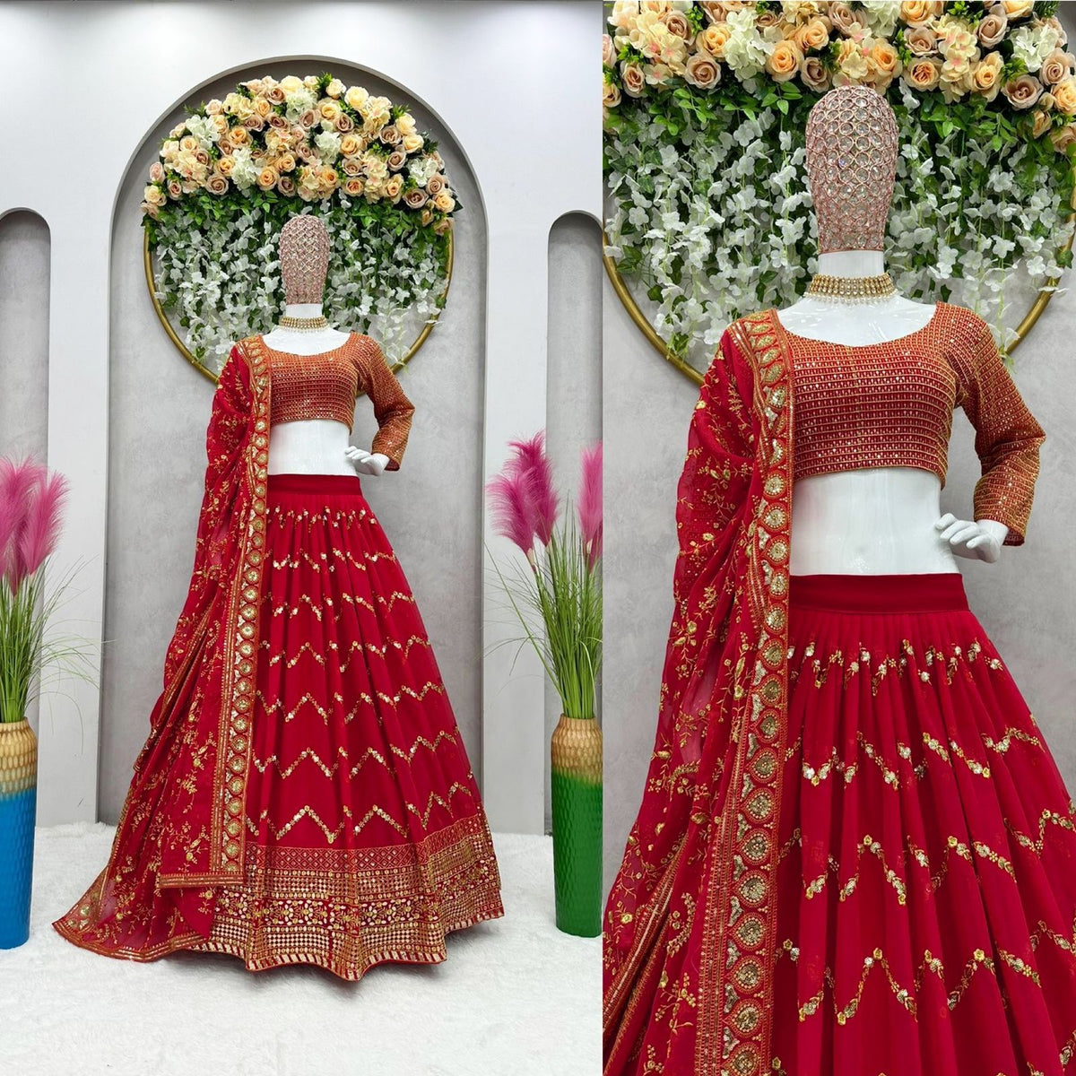 Buy Red Bridal Lehenga online at Best Prices in India - Joshindia