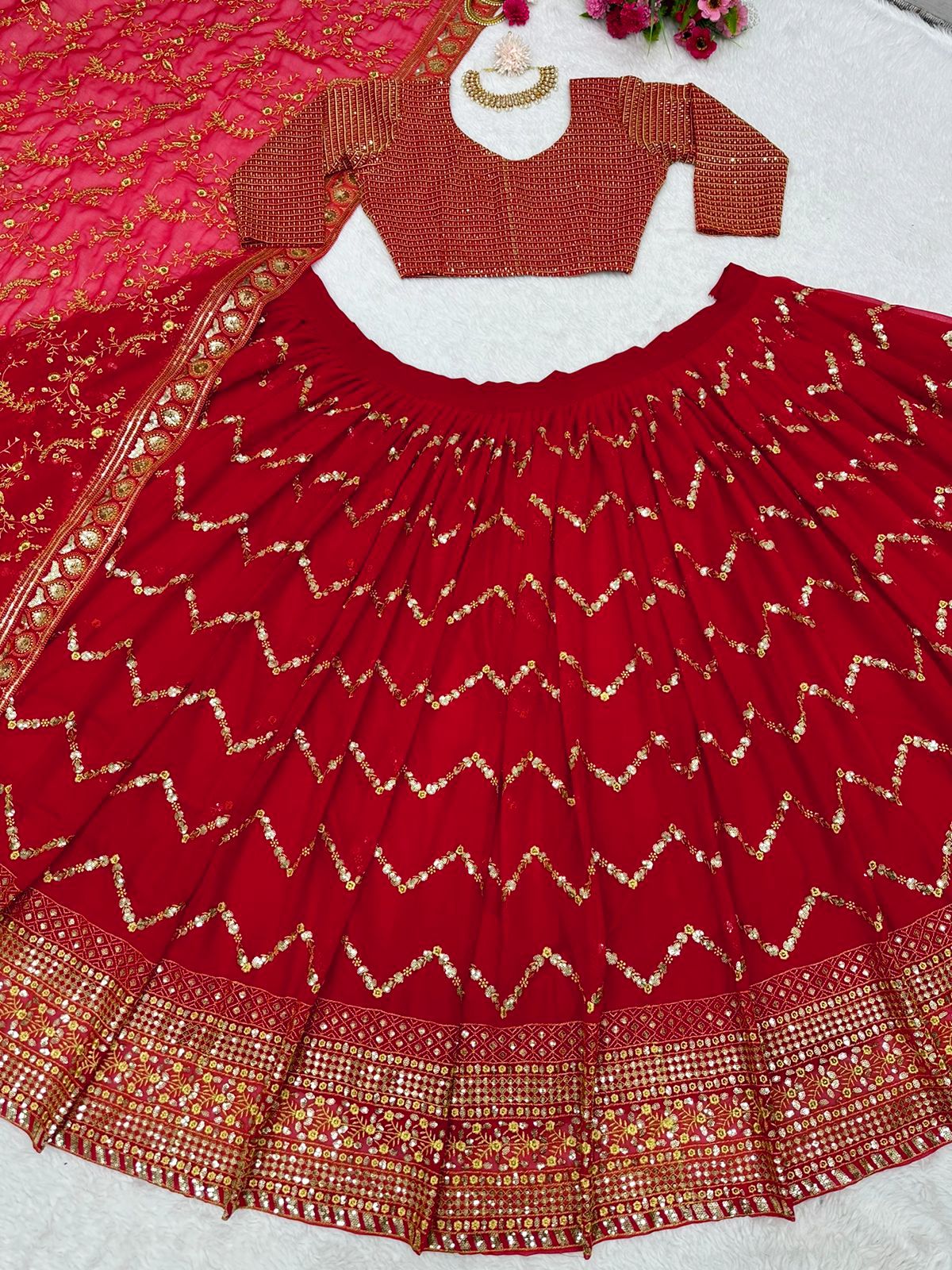 Buy Red Bridal Lehenga online at Best Prices in India - Joshindia