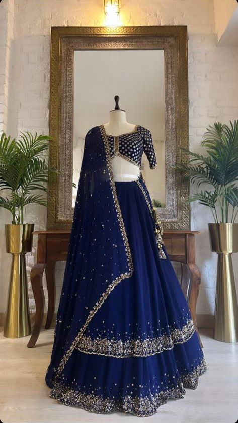 Buy Trendy Blue Lehenga Choli Online in India - Joshindia