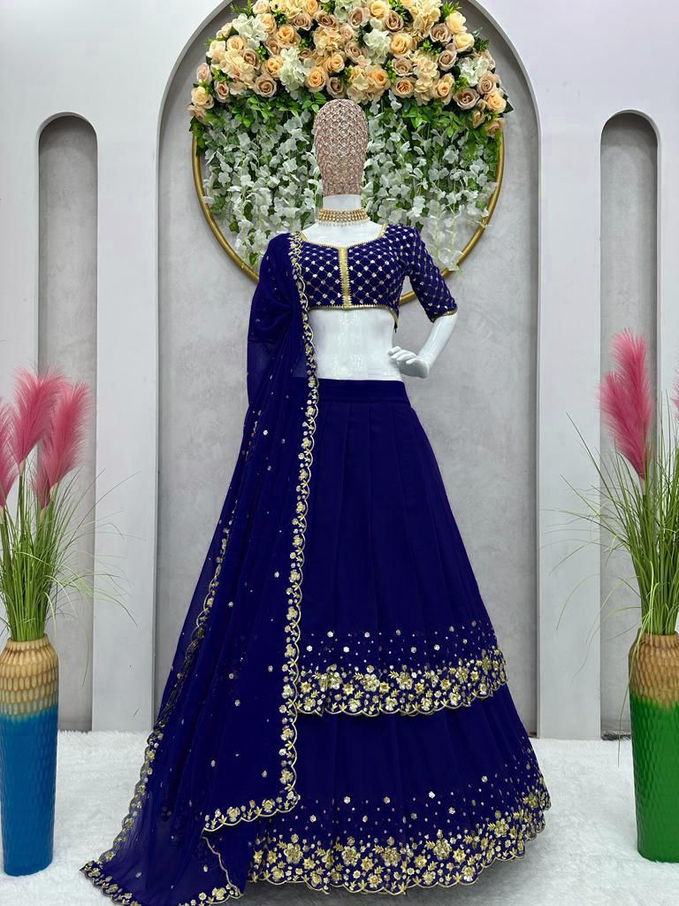 Buy Trendy Blue Lehenga Choli Online in India - Joshindia