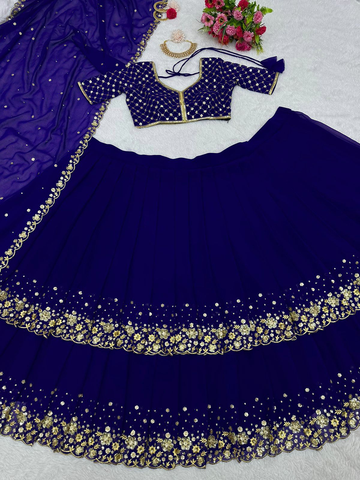 Buy Trendy Blue Lehenga Choli Online in India - Joshindia
