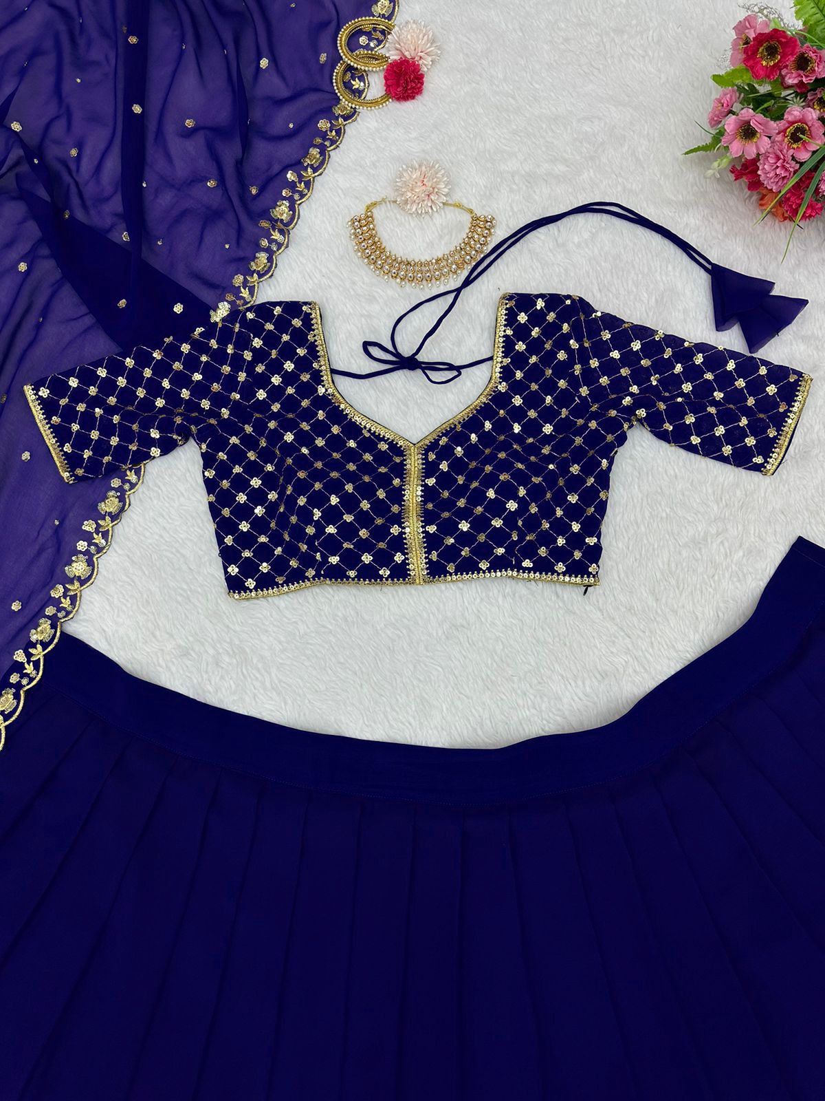 Buy Trendy Blue Lehenga Choli Online in India - Joshindia