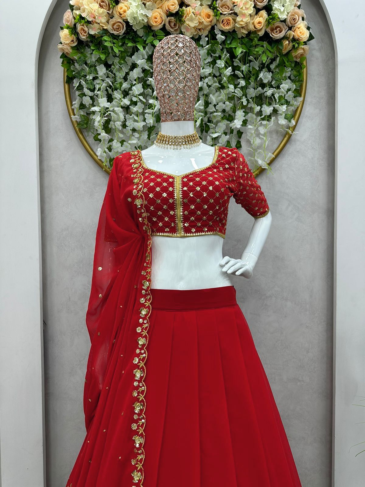 Buy Latest Red Color Lehenga Choli Online - Joshindia