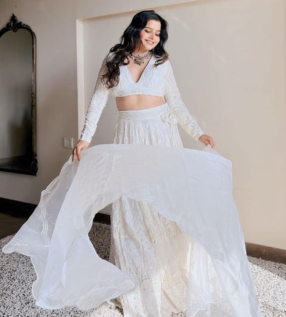 Buy Trendy White Lehenga Choli Online in India
