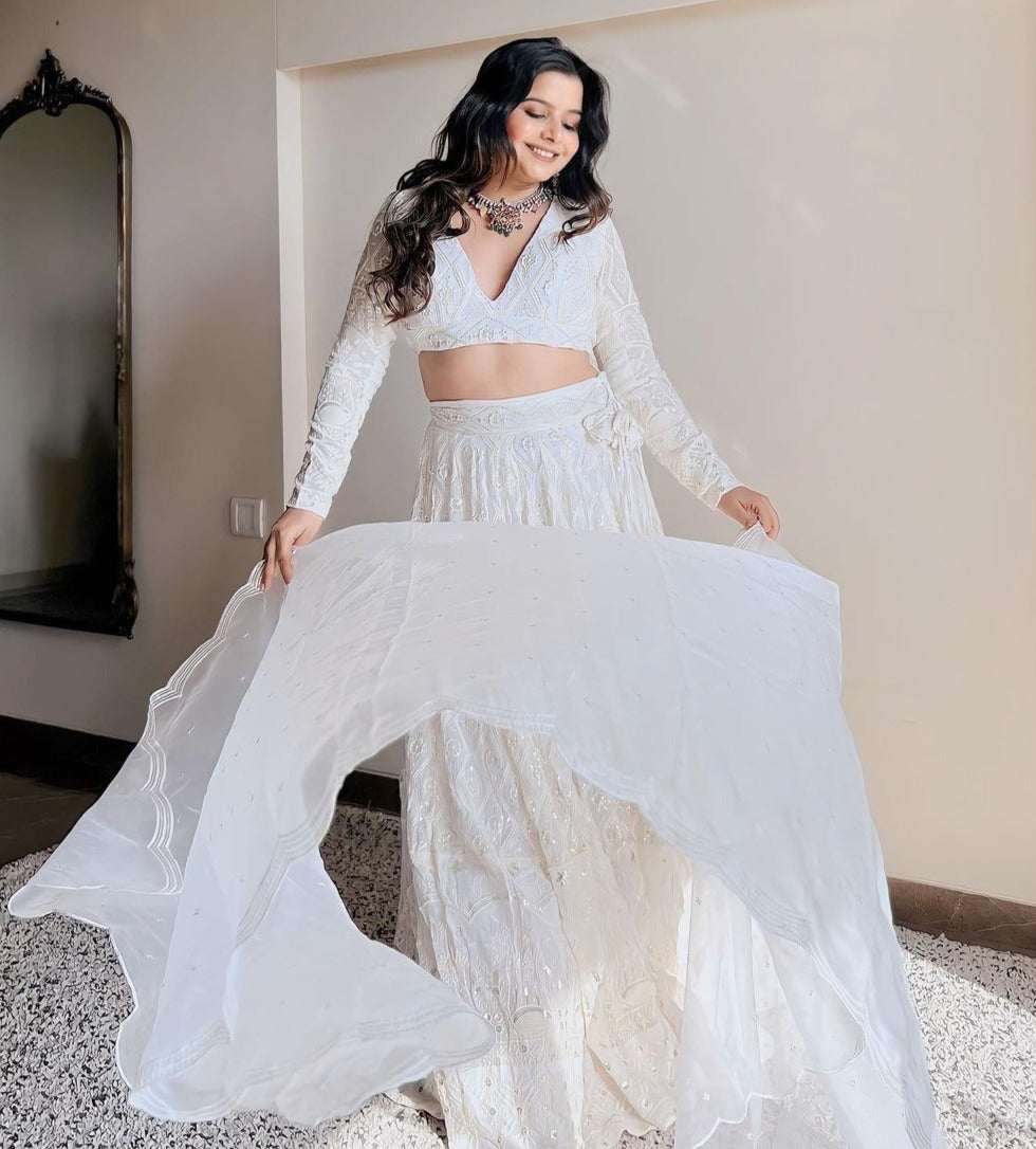 Buy Trendy White Lehenga Choli Online in India - Joshindia
