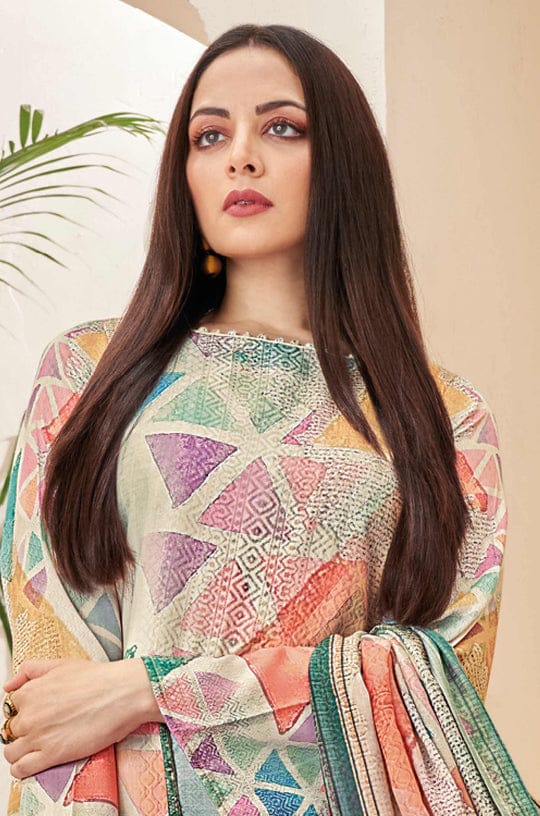Buy Cream Dupatta Salwar Suit online in India - Joshindia