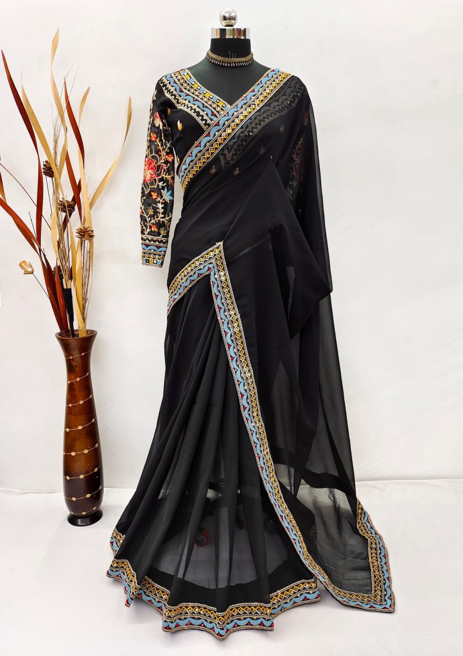 Buy Black Saree Online in India at low prices - Joshindia