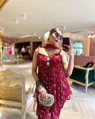 Buy Maroon Color Indo Western Kurta for Women - Joshindia