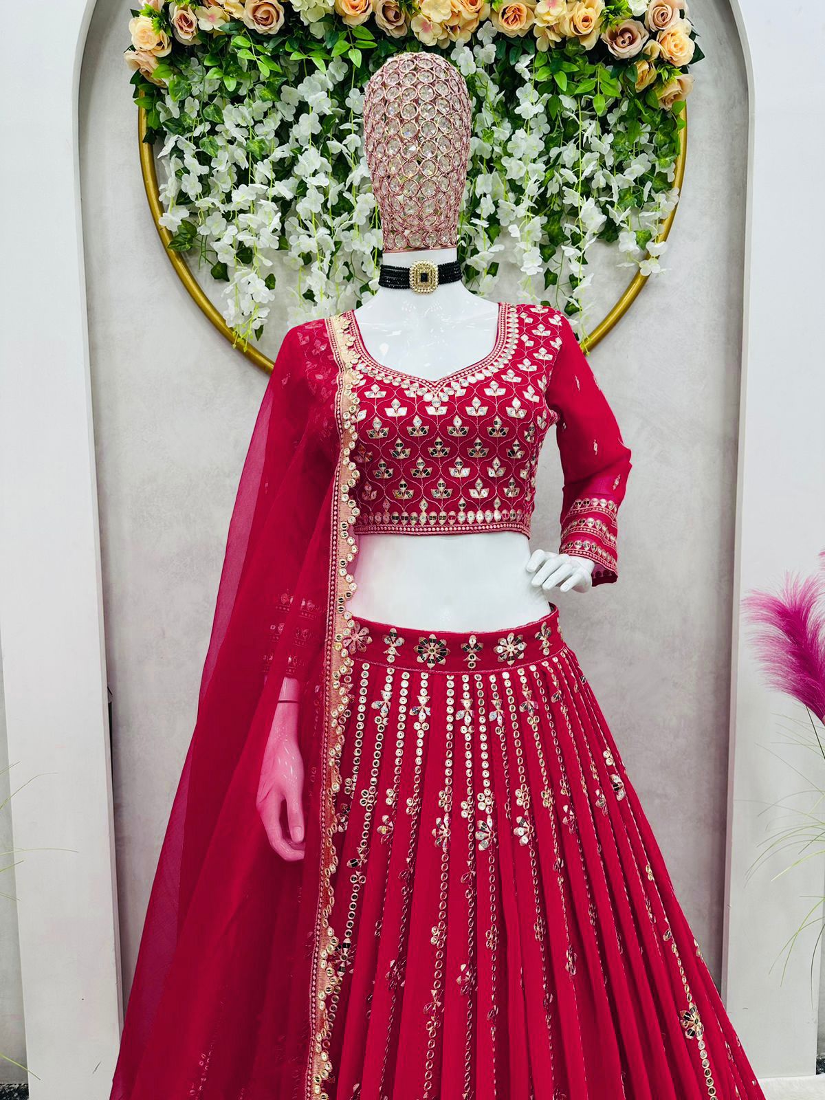 Buy Trendy Red Lehenga Choli Online in India - Joshindia