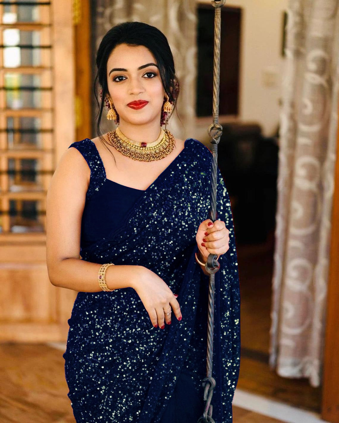 Buy Trendy Blue Saree Online in India - Joshindia