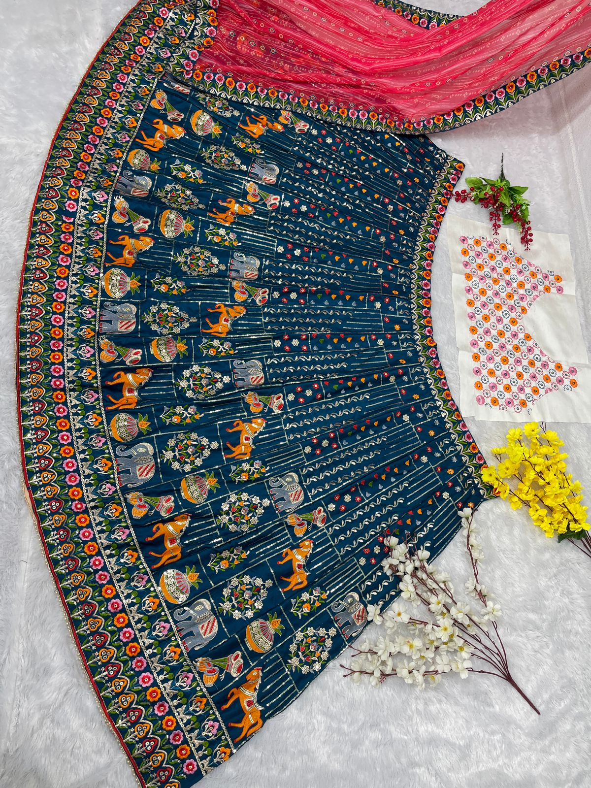 Buy Turquoise Lehenga Designs Sets Online at Best Prices - Joshindia