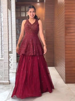 Buy Maroon Crop Top Lehenga Online at Best Price - Joshindia