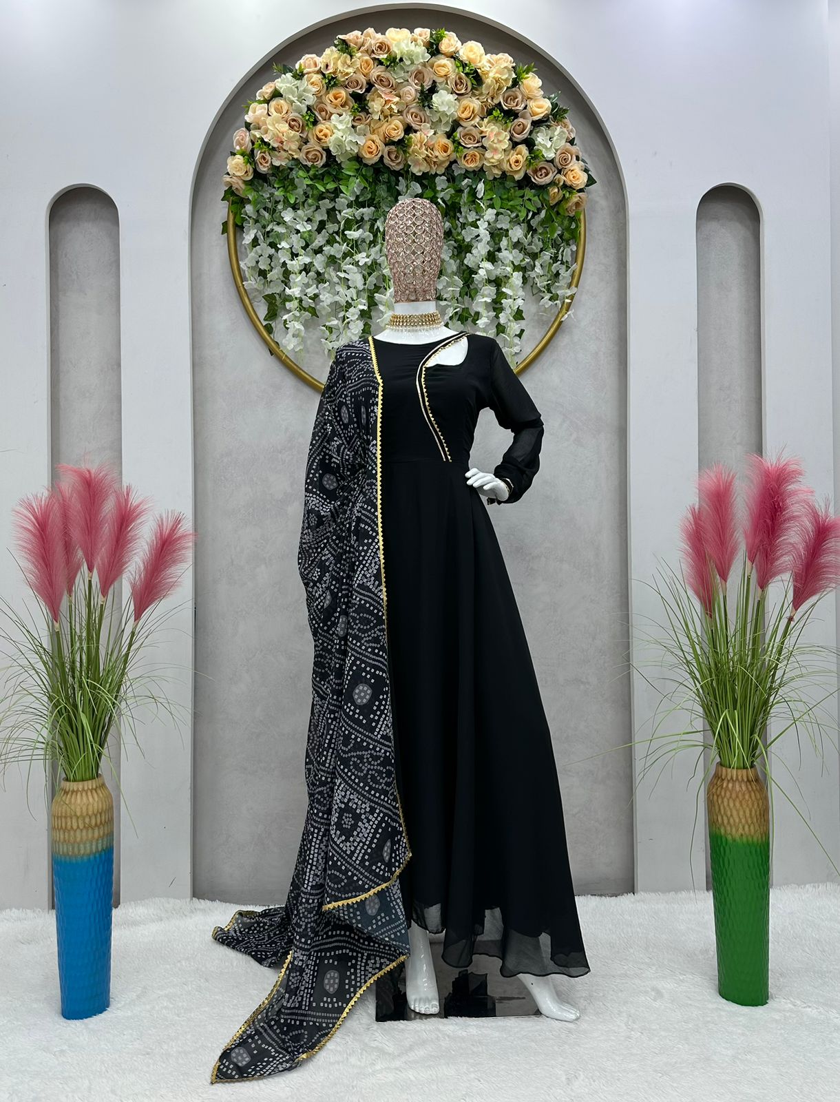 BLACK ANARKALI DRESS