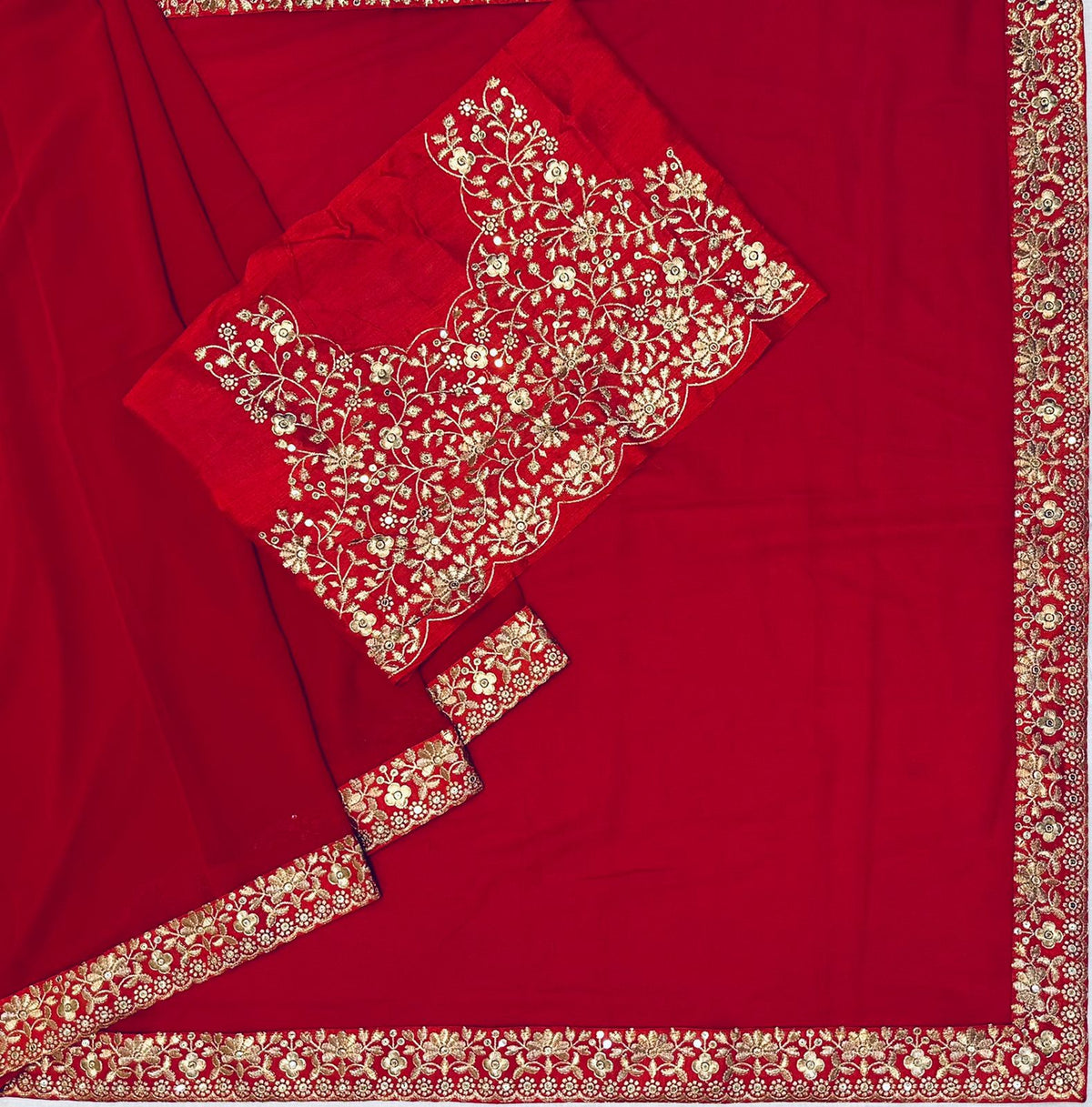 Buy Red Georgette Saree online at Best Prices in India - Joshindia