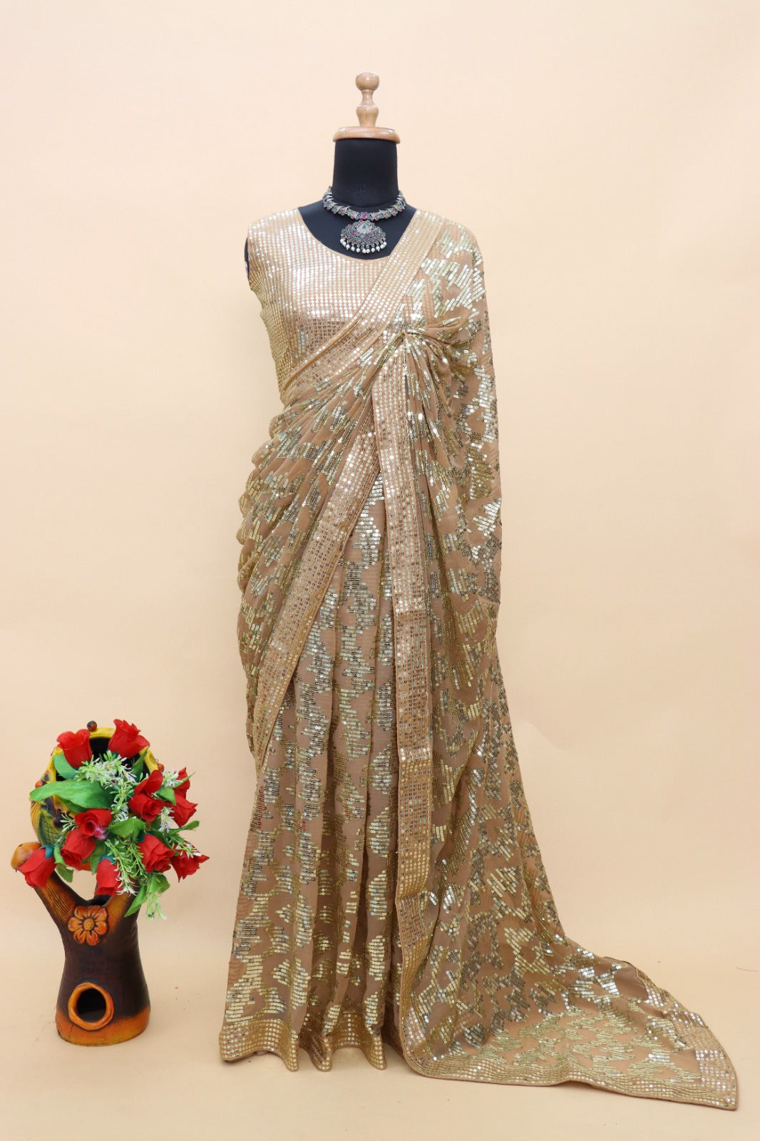 Buy Women Brown Saree online in India - Joshindia
