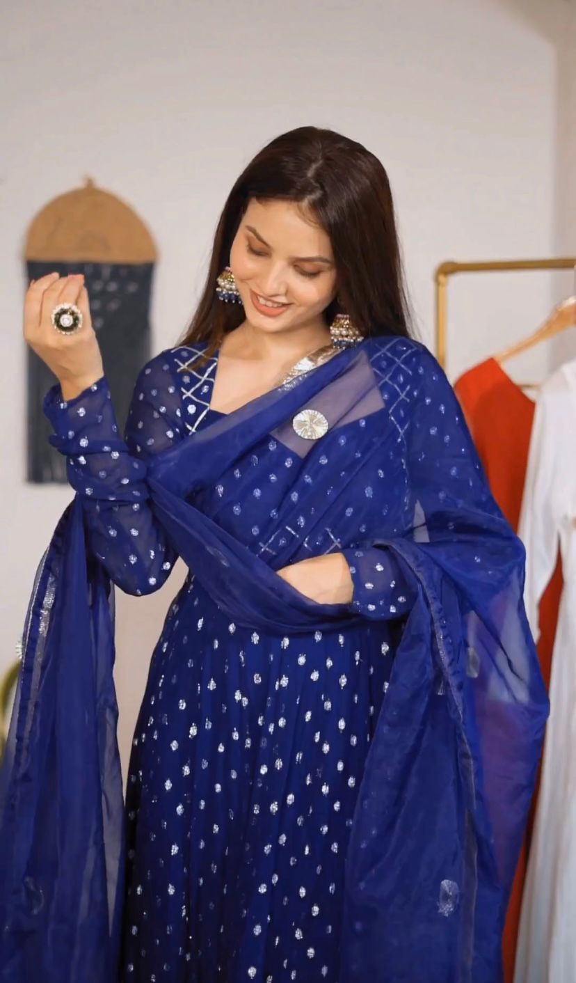 Blue Gown For Women Online - Joshindia