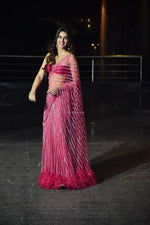 Buy Pink Butterfly Net Saree Online In India - Joshindia