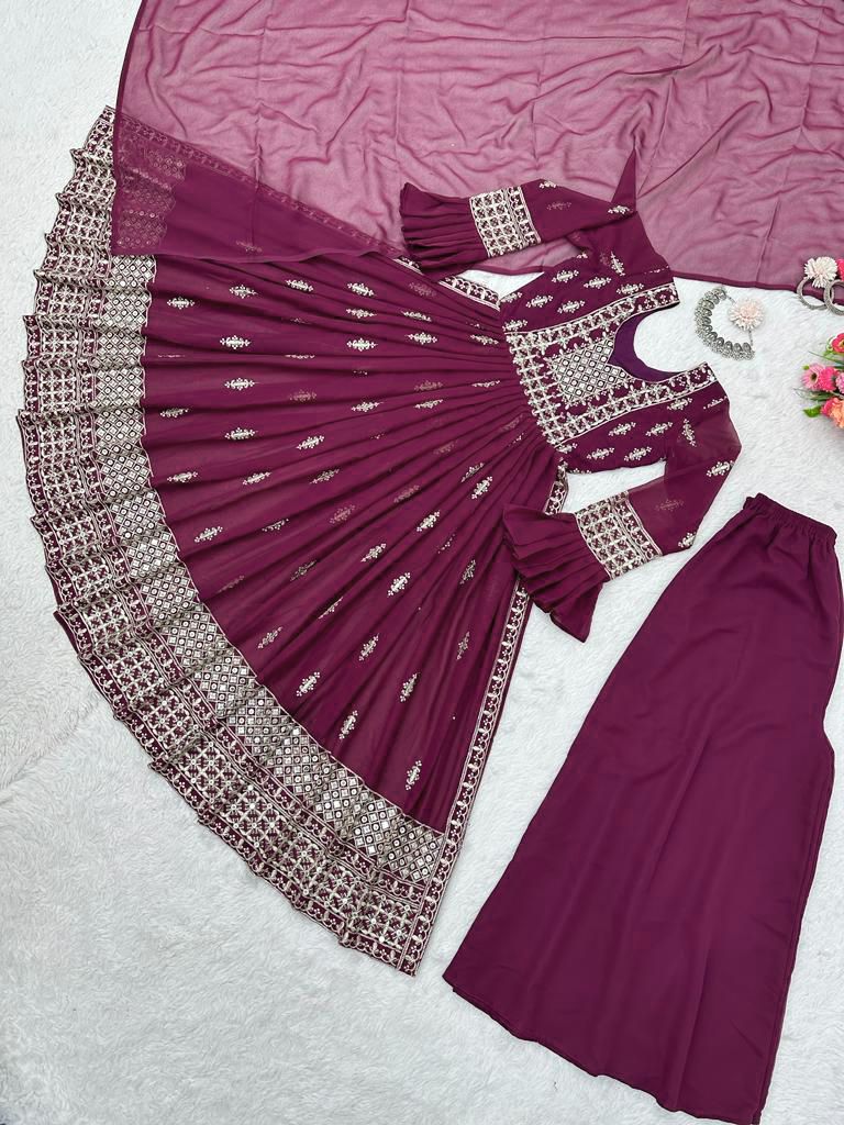 Maroon Kurtas Ethnic Sets And Bottoms - Joshindia