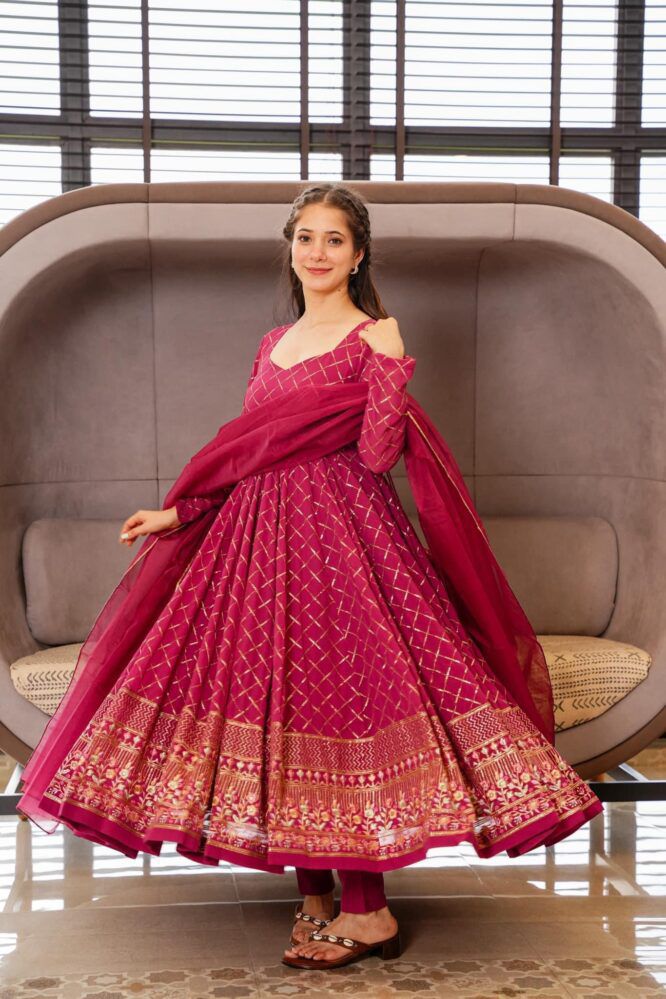 Buy Trendy Red Gown Online in India - Joshindia