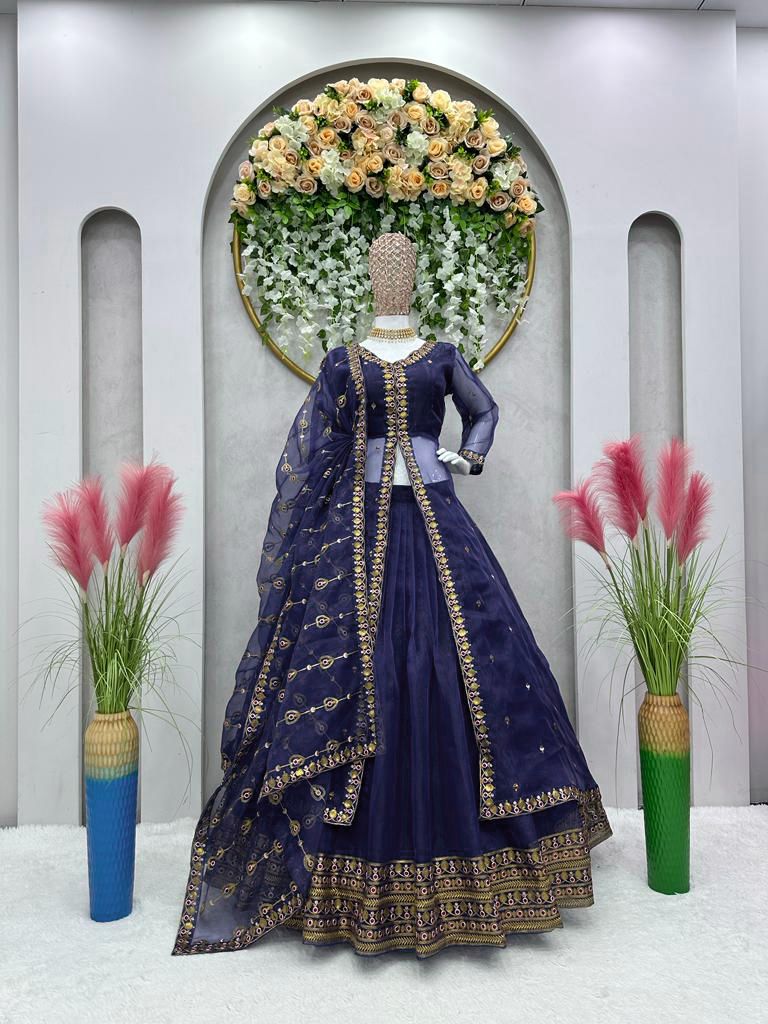 Buy Trendy Blue Lehenga Choli Online in India - Joshindia