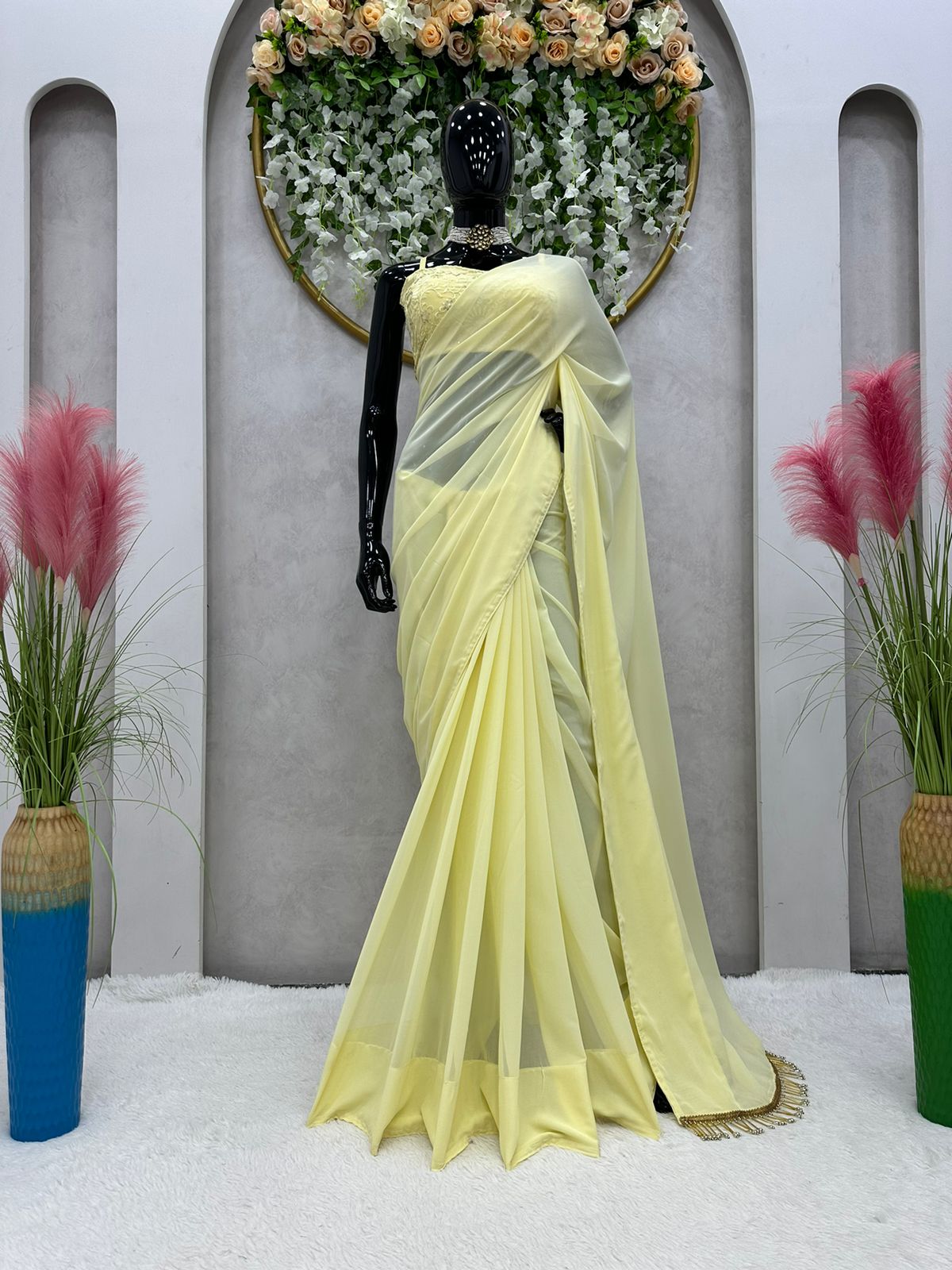 Buy Trendy Yellow Saree Online in India - Joshindia