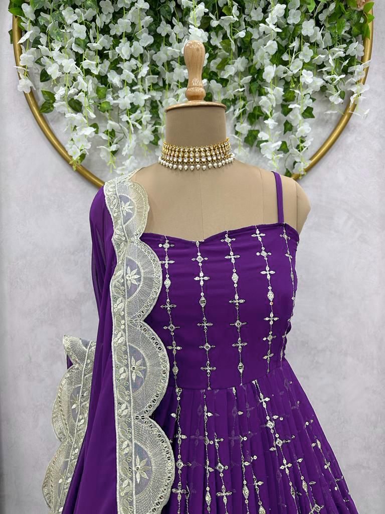 Buy Trendy Purple Gown Online in India - Joshindia