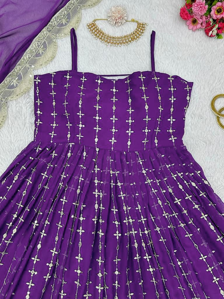 Buy Trendy Purple Gown Online in India - Joshindia