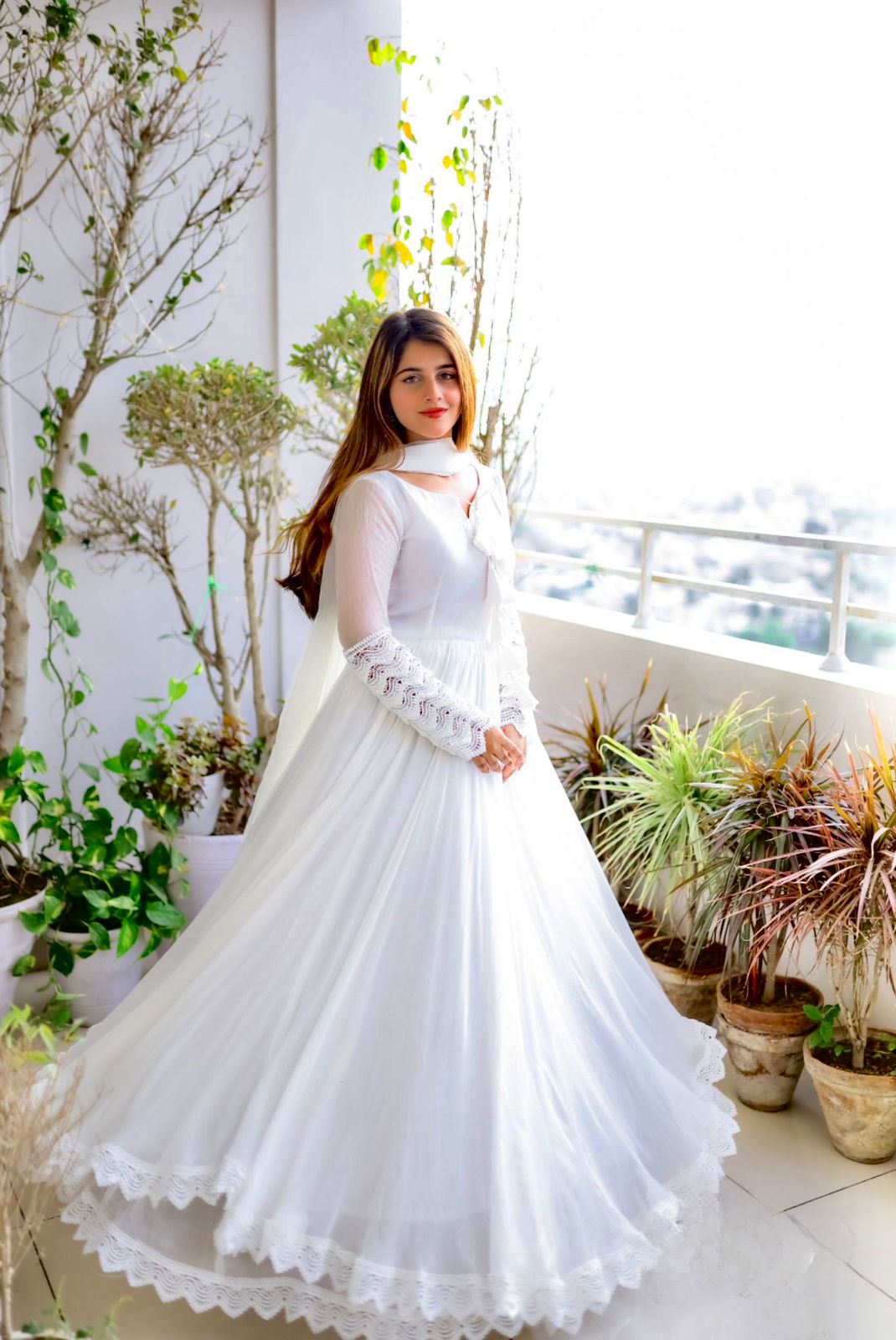 Beautiful indian woman in white wedding dress Stock Photo | Adobe Stock