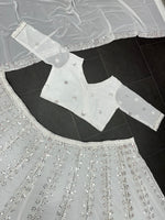 White Mirror Work Lehenga Choli - Joshindia