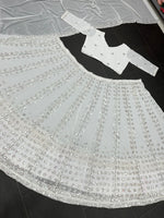 White Mirror Work Lehenga Choli - Joshindia