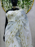 Buy Classy Designer Organza Sarees Online - Joshindia