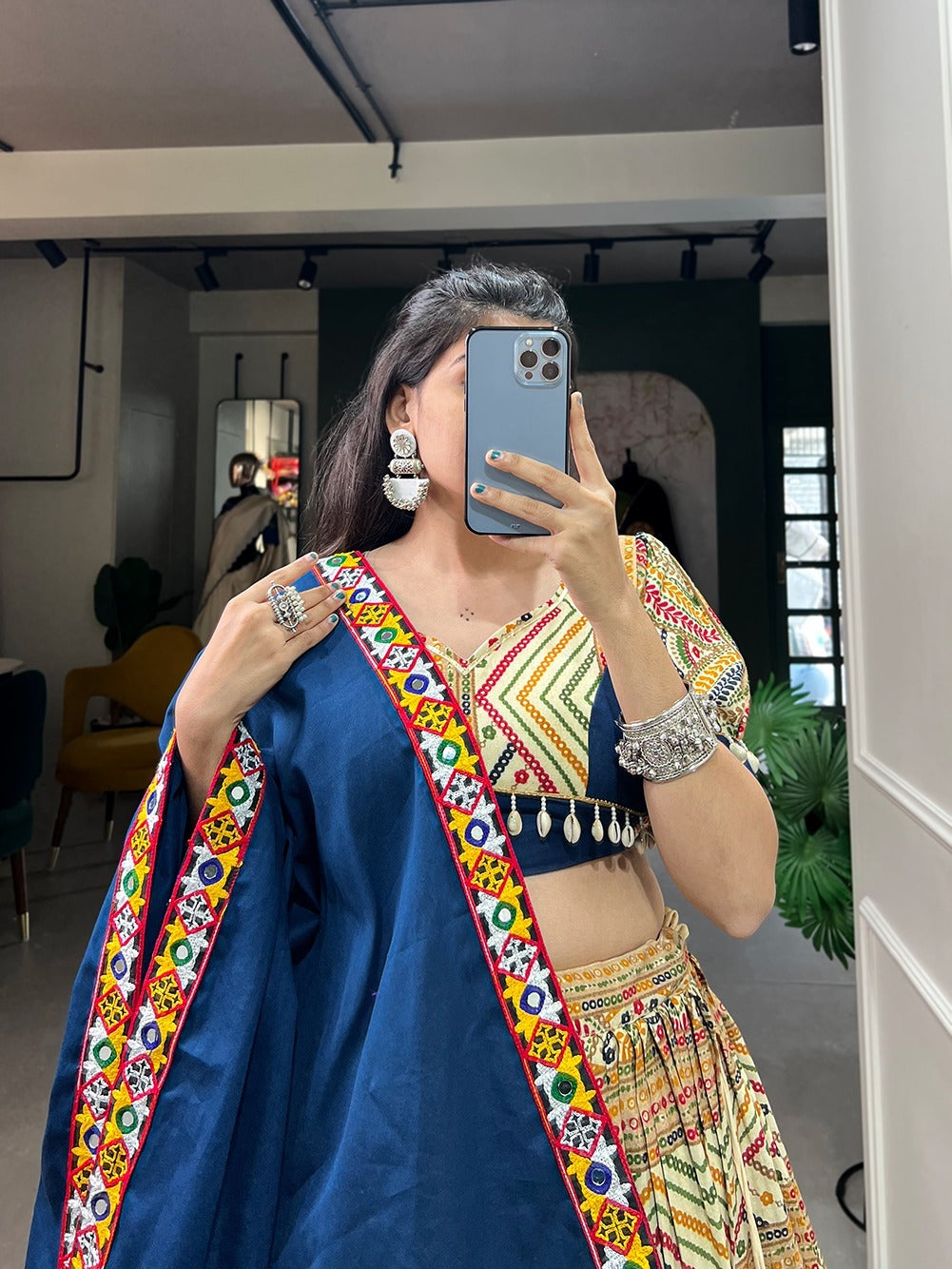 Buy Navratri Beautiful Pure Cotton Lehenga - Joshindia