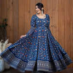 Buy Beautiful Heavy Digital Printed Gota Zari Designer Gown - Joshindia